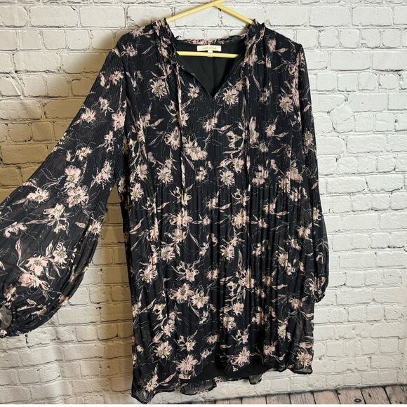 Skies are Blue Mini Dress Size Large floral black‎ and pink NWOT - Picture 3 of 12